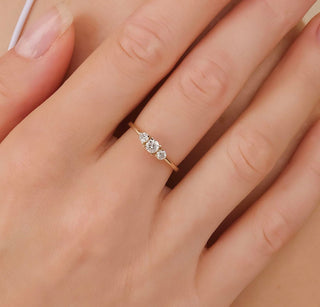 2 CT Round Three Stones Lab Grown Diamond Engagement Ring