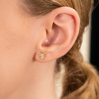 1.0 CT Round Bezel Solitaire Lab Grown Diamond Earrings