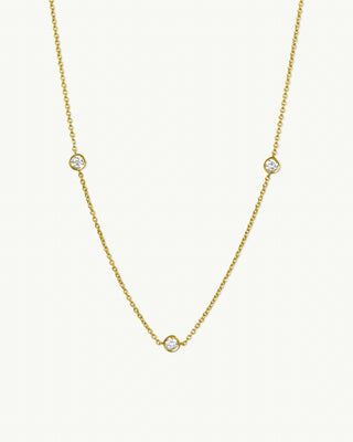 0.70 TCW Round Dainty Moissanite Necklace 5