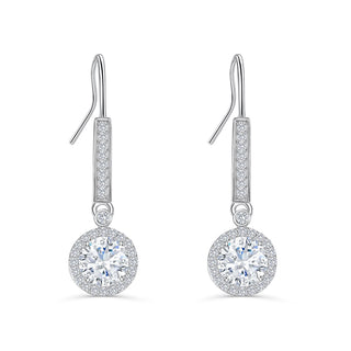 1.0 CT Round Cut Dangle Moissanite Earrings 6