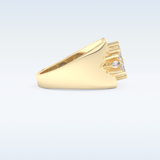 Beautiful Floral Cluster Wedding Band with 0.50 CT Marquise Cut Moissanite