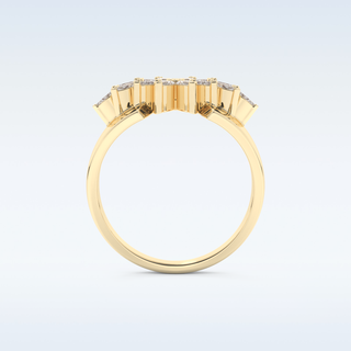 Beautiful Floral Cluster Wedding Band with 0.50 CT Marquise Cut Moissanite