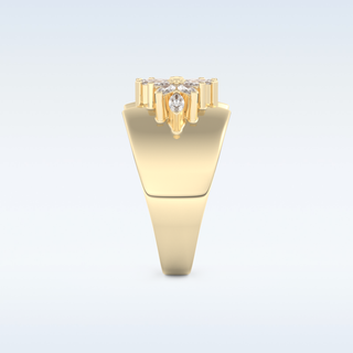 Beautiful Floral Cluster Wedding Band with 0.50 CT Marquise Cut Moissanite