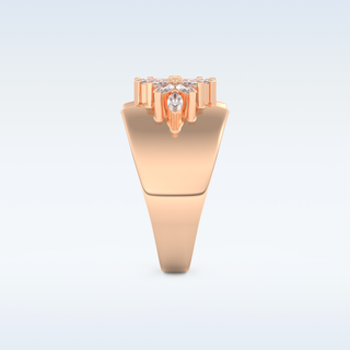 Beautiful Floral Cluster Wedding Band with 0.50 CT Marquise Cut Moissanite