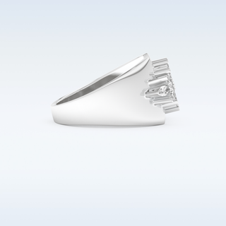 Beautiful Floral Cluster Wedding Band with 0.50 CT Marquise Cut Moissanite