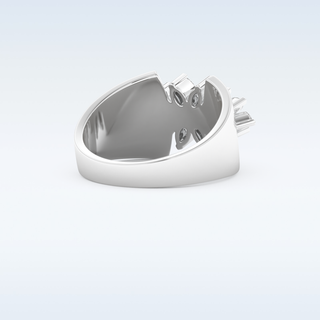 Beautiful Floral Cluster Wedding Band with 0.50 CT Marquise Cut Moissanite