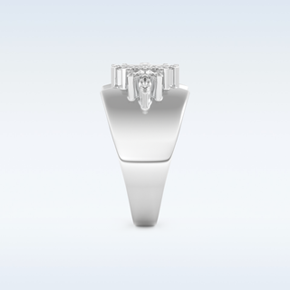 Beautiful Floral Cluster Wedding Band with 0.50 CT Marquise Cut Moissanite