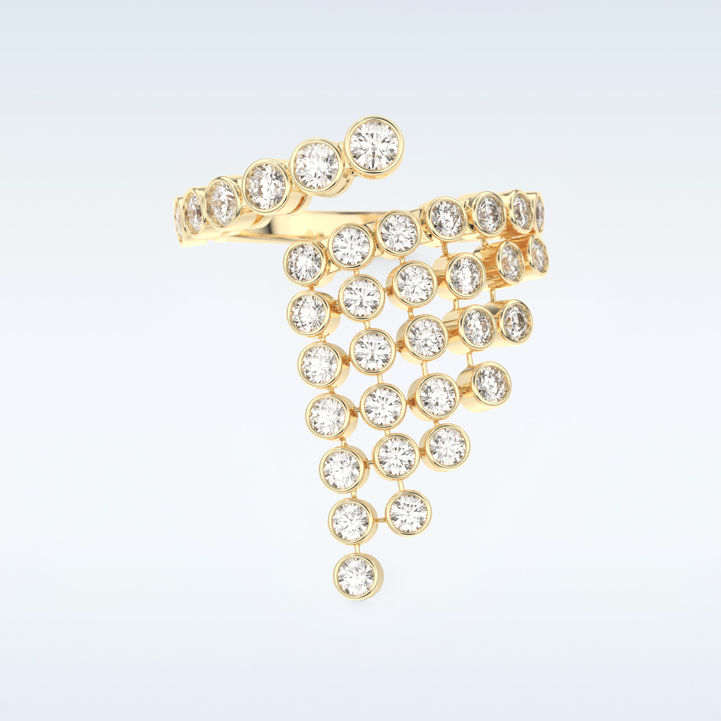 Beautiful Open & Bezel Wedding Band with 0.34 CT Round Cut Moissanite