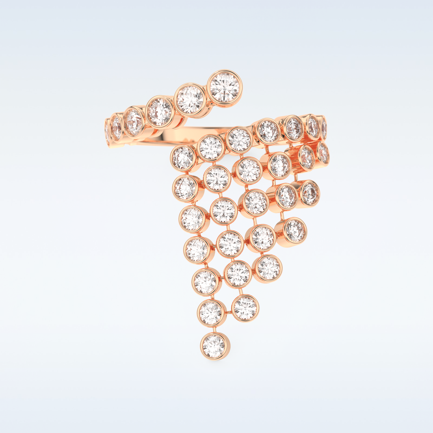 Beautiful Open & Bezel Wedding Band with 0.34 CT Round Cut Moissanite