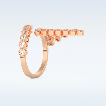 Beautiful Open & Bezel Wedding Band with 0.34 CT Round Cut Moissanite