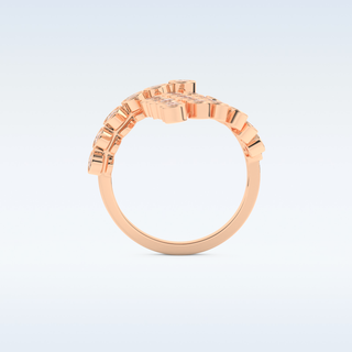 Beautiful Open & Bezel Wedding Band with 0.34 CT Round Cut Moissanite