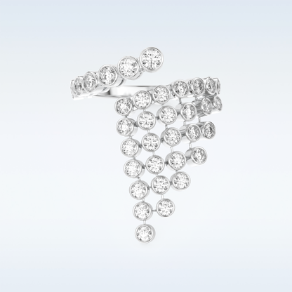 Beautiful Open & Bezel Wedding Band with 0.34 CT Round Cut Moissanite