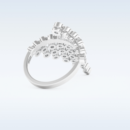 Beautiful Open & Bezel Wedding Band with 0.34 CT Round Cut Moissanite