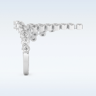 Beautiful Open & Bezel Wedding Band with 0.34 CT Round Cut Moissanite