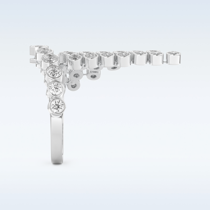 Beautiful Open & Bezel Wedding Band with 0.34 CT Round Cut Moissanite