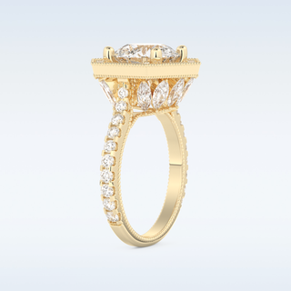 2.43 CT Halo & Pave Engagement Ring Featuring Round Moissanite