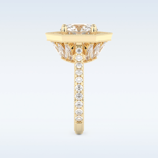 2.43 CT Halo & Pave Engagement Ring Featuring Round Moissanite