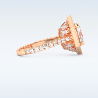 2.43 CT Halo & Pave Engagement Ring Featuring Round Moissanite