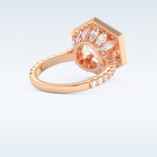 2.43 CT Halo & Pave Engagement Ring Featuring Round Moissanite