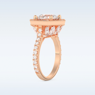 2.43 CT Halo & Pave Engagement Ring Featuring Round Moissanite
