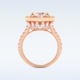 2.43 CT Halo & Pave Engagement Ring Featuring Round Moissanite