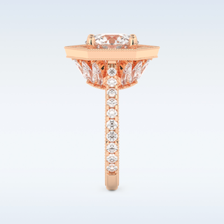 2.43 CT Halo & Pave Engagement Ring Featuring Round Moissanite