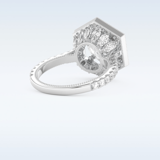 2.43 CT Halo & Pave Engagement Ring Featuring Round Moissanite