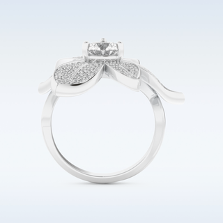 1.01 CT Floral Style Engagement Ring Featuring Round Moissanite
