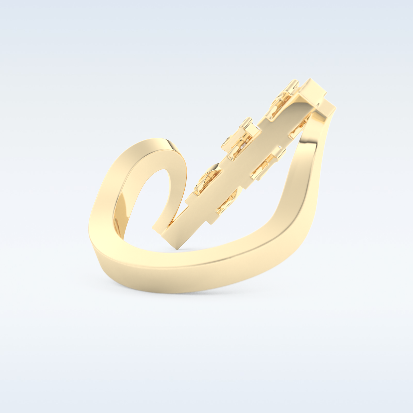 Three Stones Wedding Band with 0.26 CT Emerald, Pear & Round Cut Moissanite