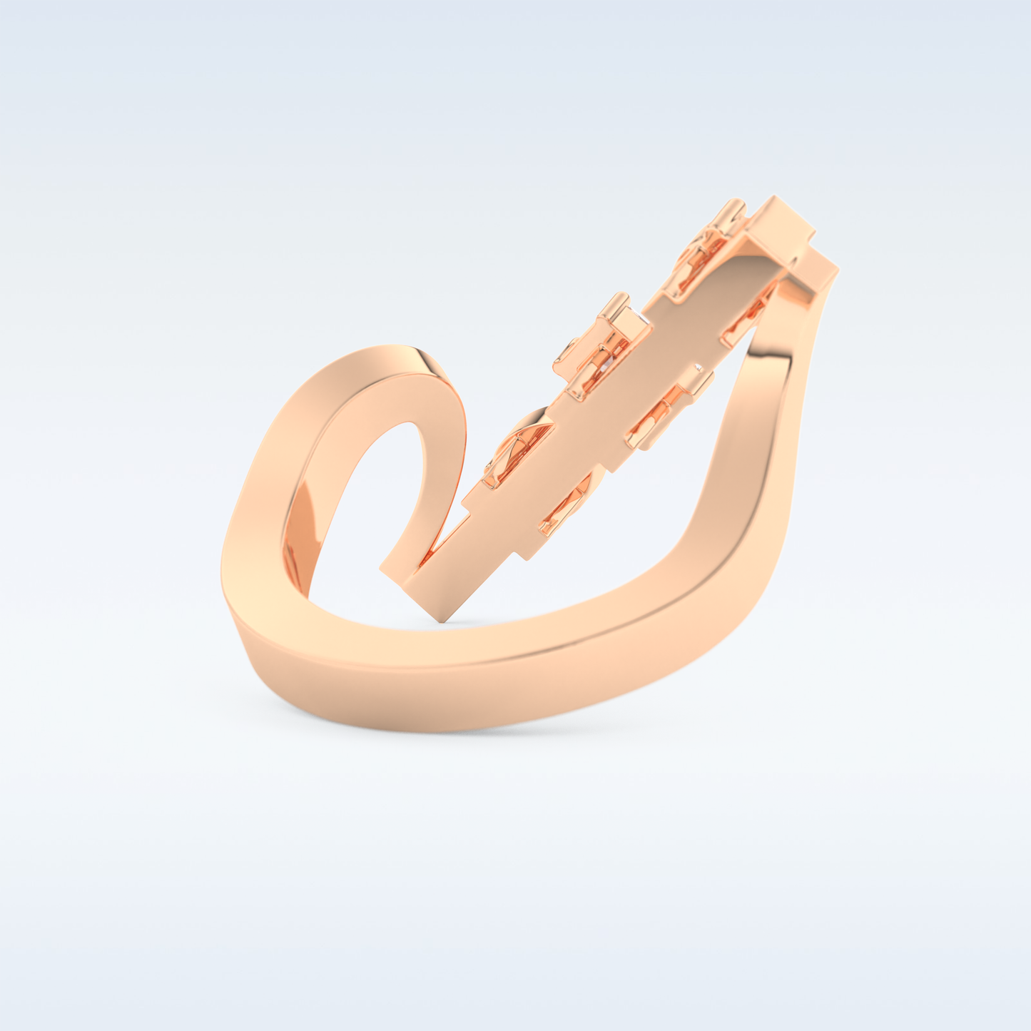 Three Stones Wedding Band with 0.26 CT Emerald, Pear & Round Cut Moissanite