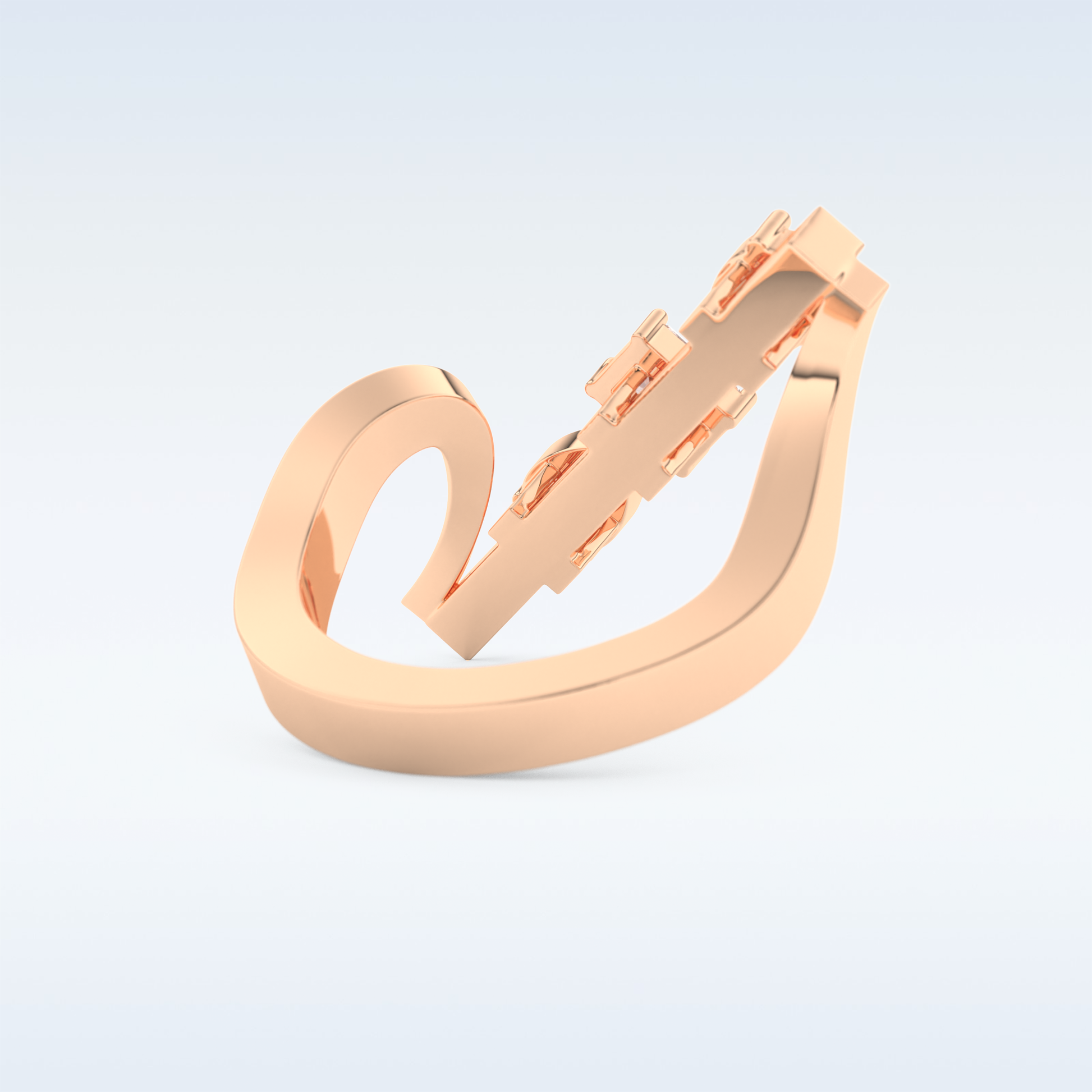 Three Stones Wedding Band with 0.26 CT Emerald, Pear & Round Cut Moissanite