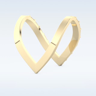 V Shaped Wedding Band with 1.39 CT Baguette Cut Moissanite