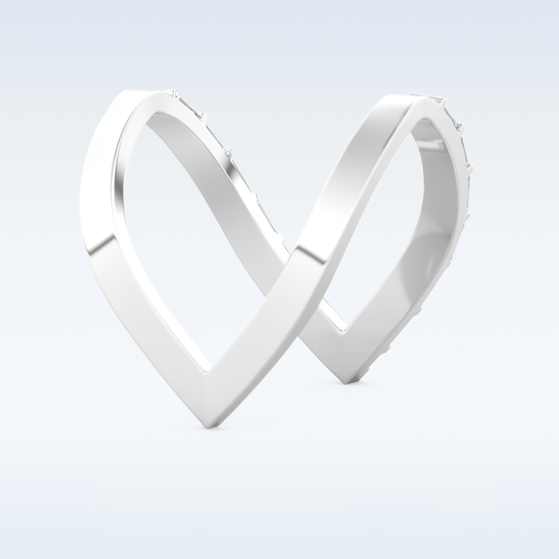 V Shaped Wedding Band with 1.39 CT Baguette Cut Moissanite