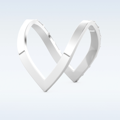 V Shaped Wedding Band with 1.39 CT Baguette Cut Moissanite