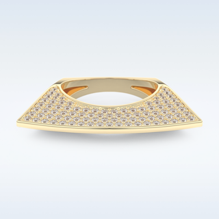 Geometric Pave Wedding Band with 1.75 CT Round Cut Moissanite