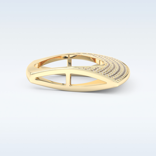 Geometric Pave Wedding Band with 1.75 CT Round Cut Moissanite