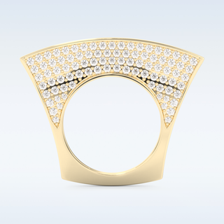 Geometric Pave Wedding Band with 1.75 CT Round Cut Moissanite