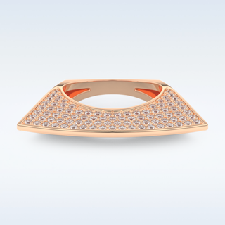 Geometric Pave Wedding Band with 1.75 CT Round Cut Moissanite