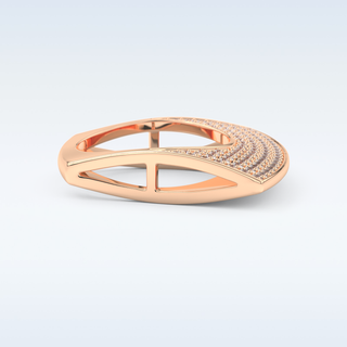 Geometric Pave Wedding Band with 1.75 CT Round Cut Moissanite