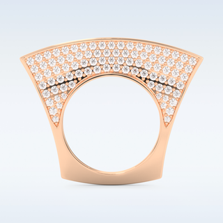 Geometric Pave Wedding Band with 1.75 CT Round Cut Moissanite