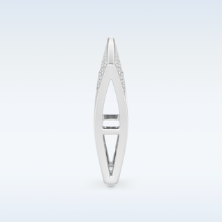 Geometric Pave Wedding Band with 1.75 CT Round Cut Moissanite