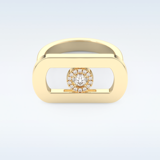 0.11 CT Floating Halo Engagement Ring Featuring Round Moissanite