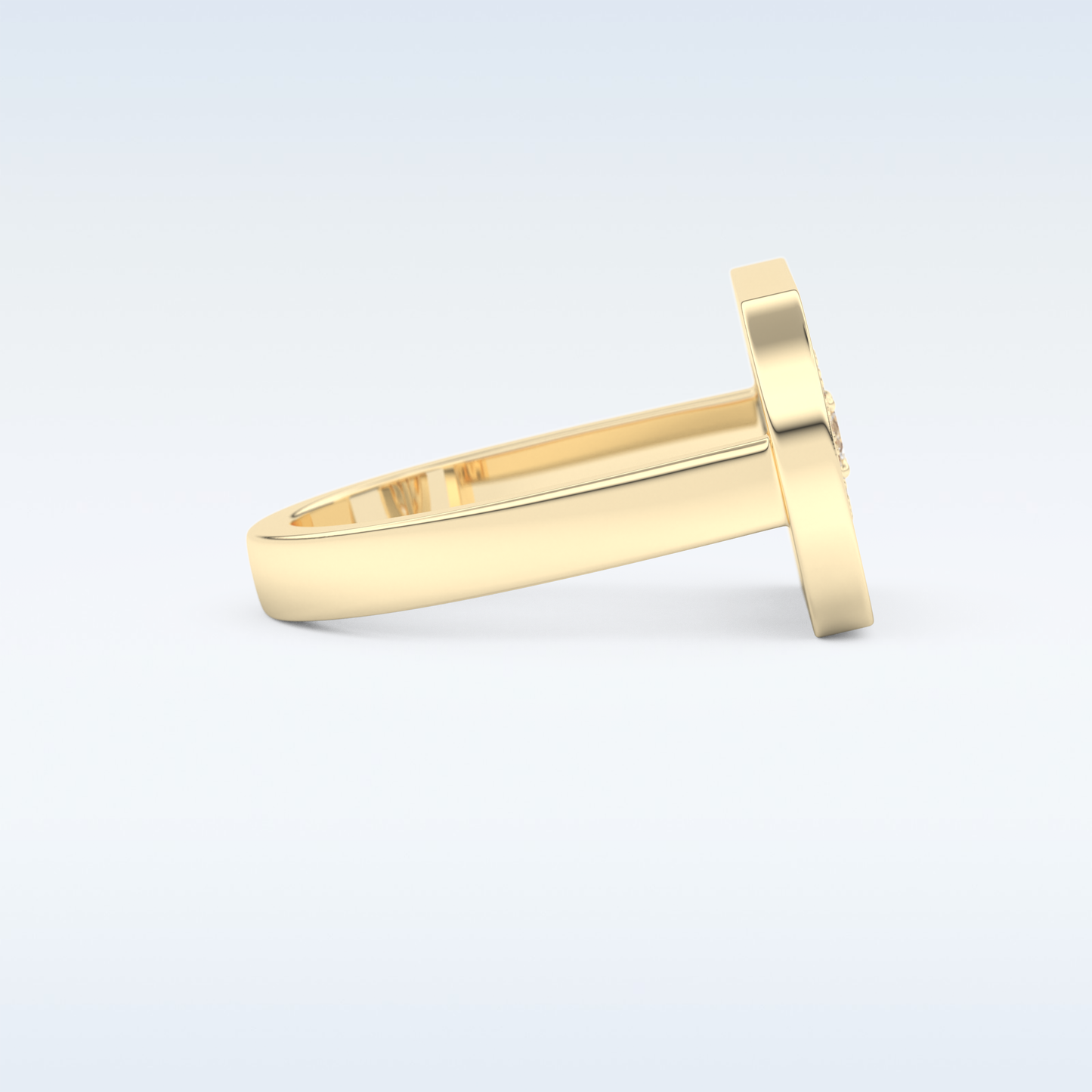 0.11 CT Floating Halo Engagement Ring Featuring Round Moissanite