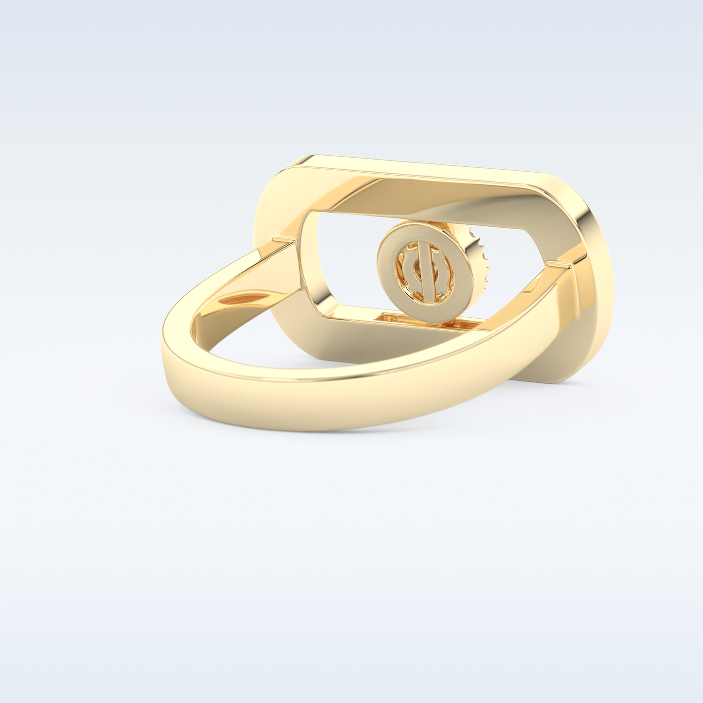 0.11 CT Floating Halo Engagement Ring Featuring Round Moissanite