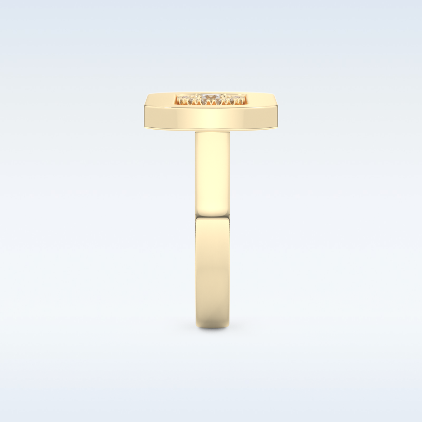 0.11 CT Floating Halo Engagement Ring Featuring Round Moissanite