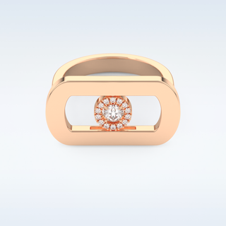 0.11 CT Floating Halo Engagement Ring Featuring Round Moissanite