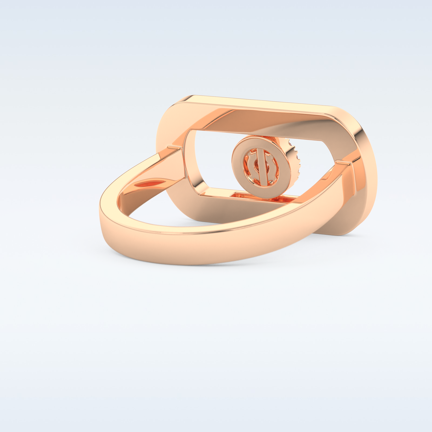 0.11 CT Floating Halo Engagement Ring Featuring Round Moissanite