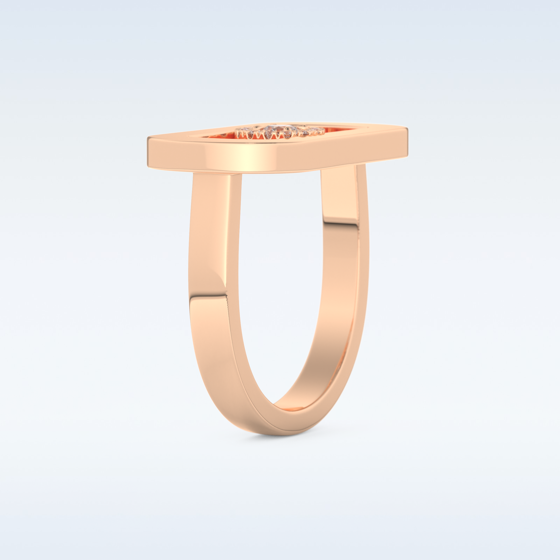 0.11 CT Floating Halo Engagement Ring Featuring Round Moissanite