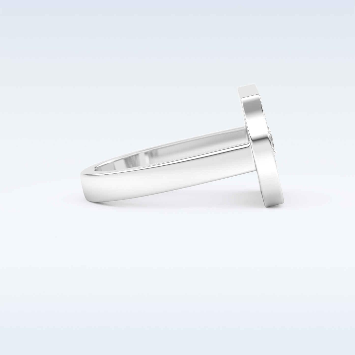 0.11 CT Floating Halo Engagement Ring Featuring Round Moissanite