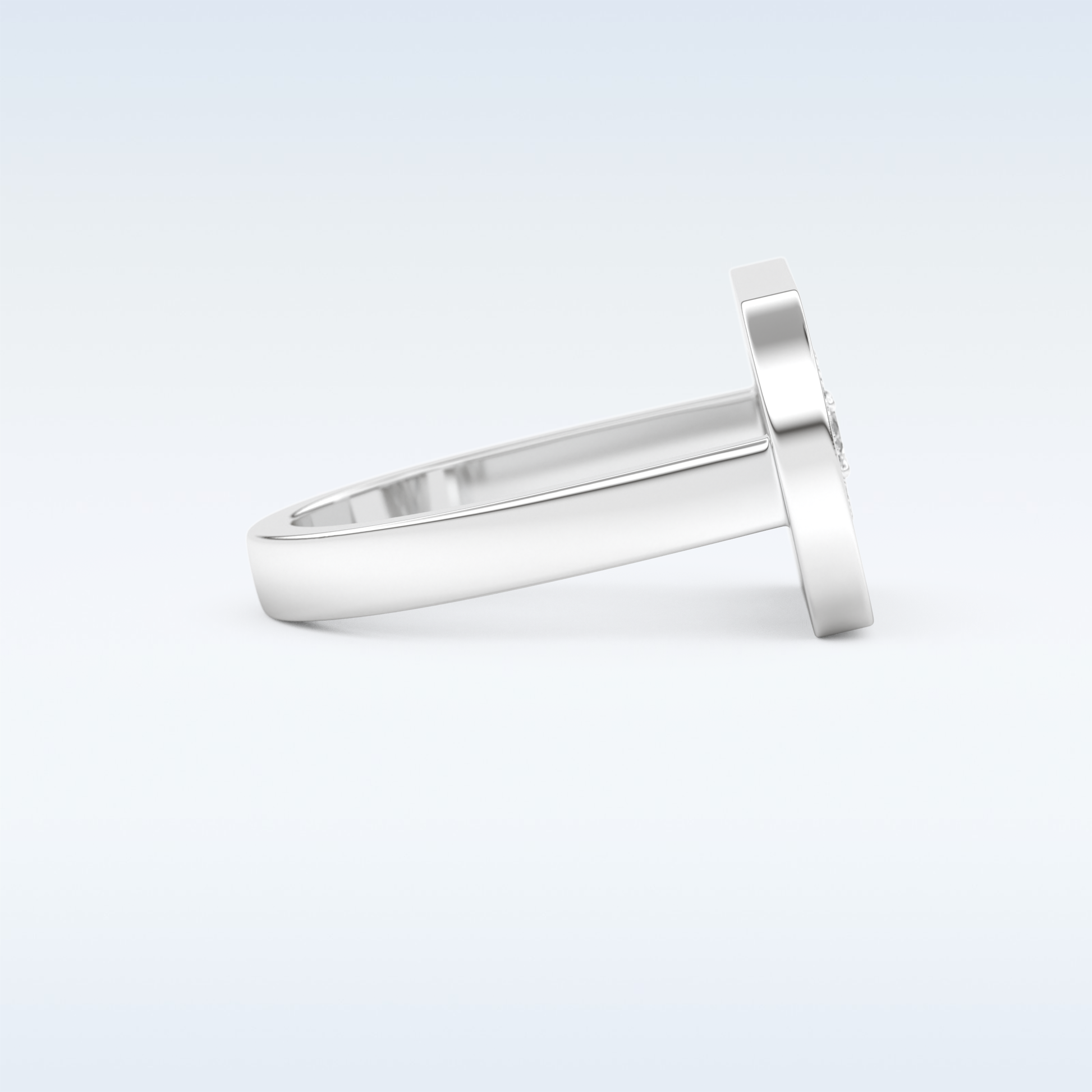 0.11 CT Floating Halo Engagement Ring Featuring Round Moissanite